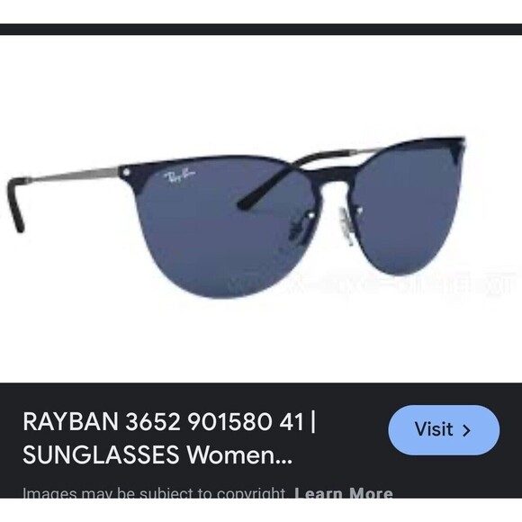 Rayban 3652 Women’s Black Wire Rimless Sunglasses‎ main image 7